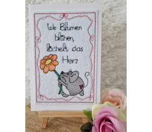 Stickdatei - ITH Postkarte Maus Freundschaft